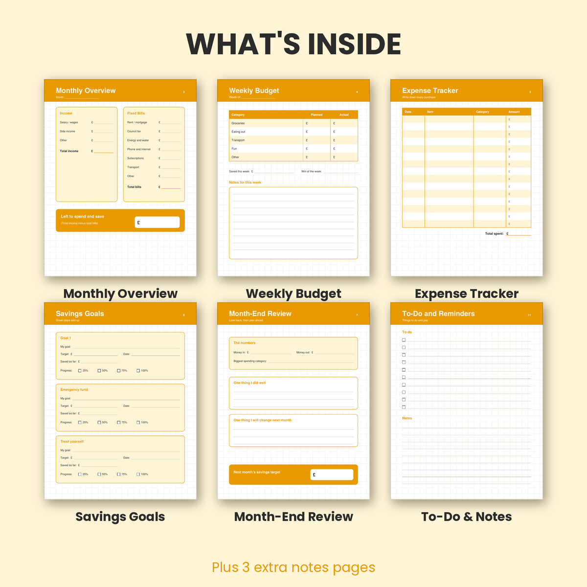 Printable Weekly Budget Planner | 11-Page PDF | Monthly Overview & Savings Tracker