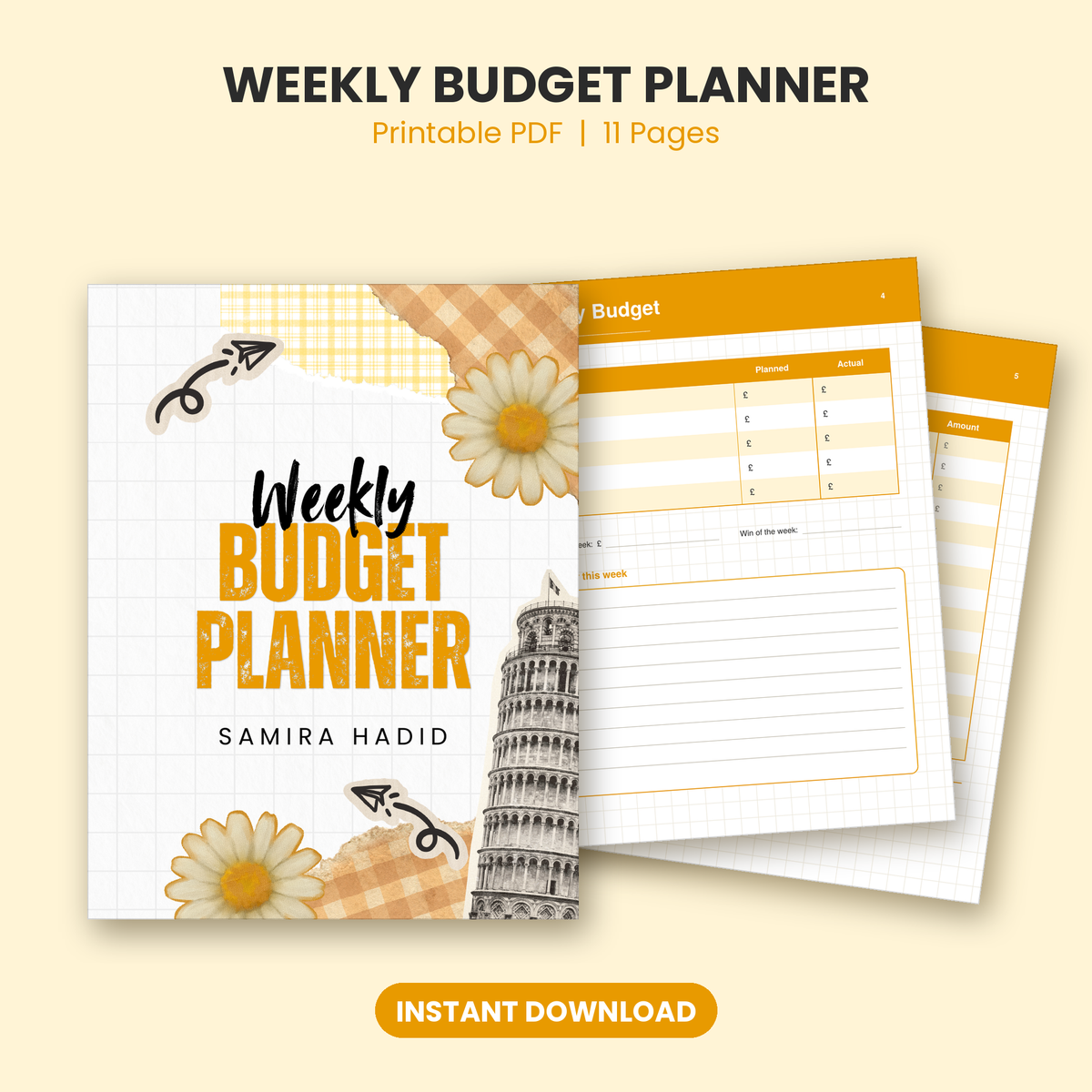 Printable Weekly Budget Planner | 11-Page PDF | Monthly Overview & Savings Tracker